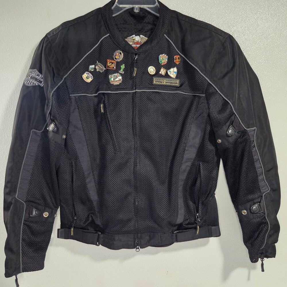 Harley Davidson Armored Riding Jacket Mesh Black Body Armor XL Mens HOG Sturgis